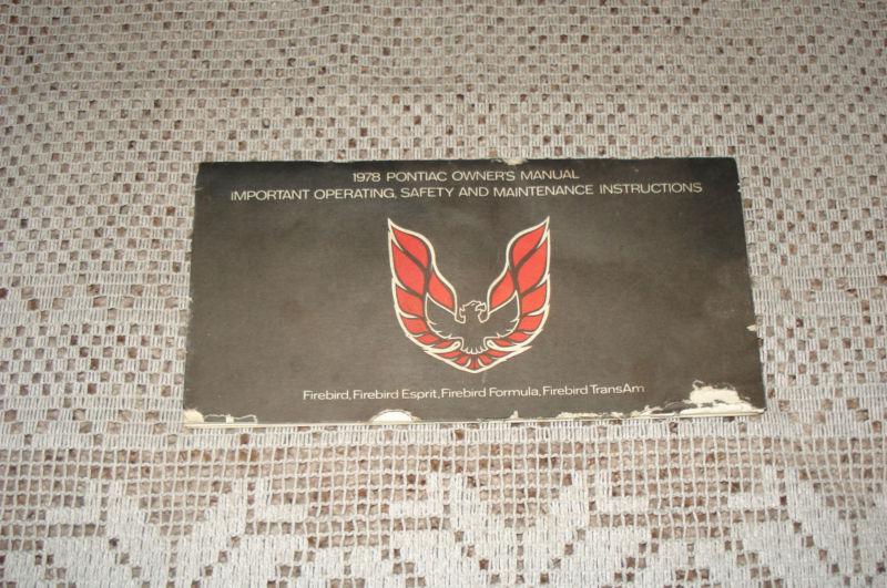 1978 pontiac firebird owners manual original glovebox book trans am and more