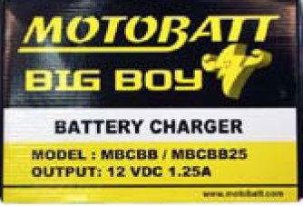 Motobatt big boy battery charger and maintainer 12v at 2a plus 25 foot extension