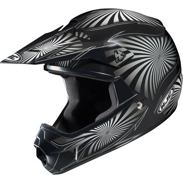 Black/silver/white l hjc cl-xy whirl youth helmet
