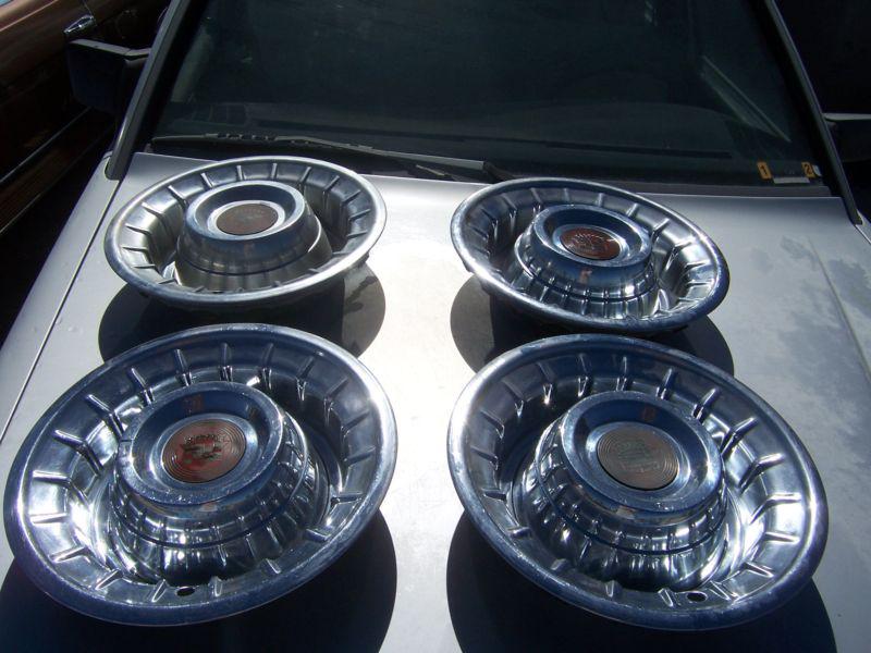 1956 cadillac fleetwood de ville eldorado hubcaps hub cap set original clean
