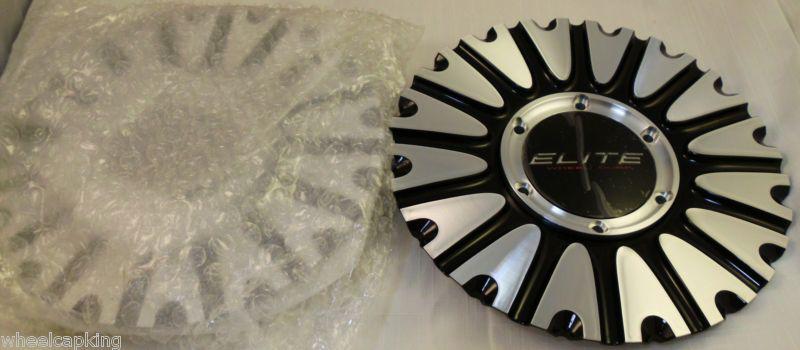 Elite wheels chrome/black custom wheel center cap caps set of 2 # cap m-796 new!