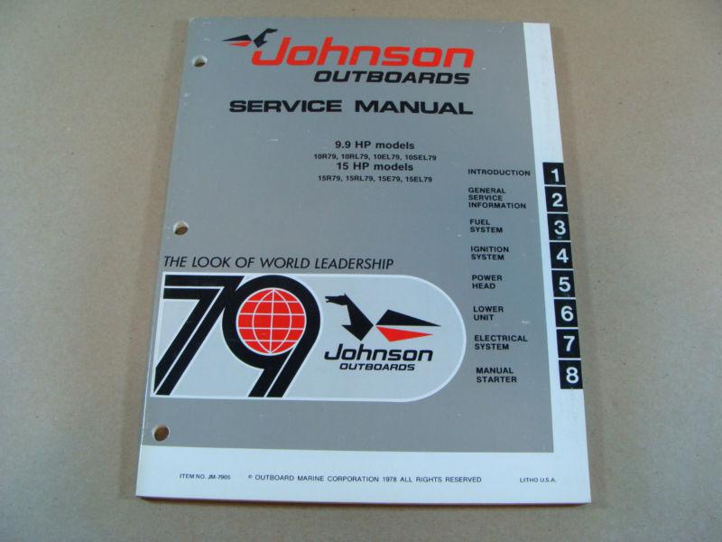 1979 omc johnson 9.9 & 15 hp outboard motor engine service repair manual jm-7905