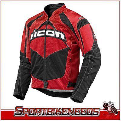 Icon contra red black textile jacket new small sm s