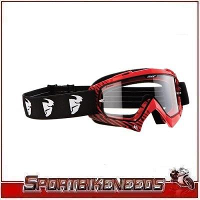 Thor enemy livewire red black white motocross goggles
