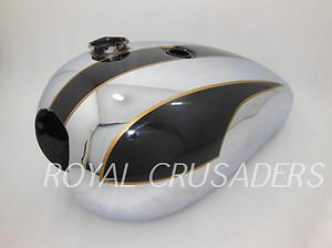 New triumph t140 black painted and chrome plated petrol tank (reproduction)
