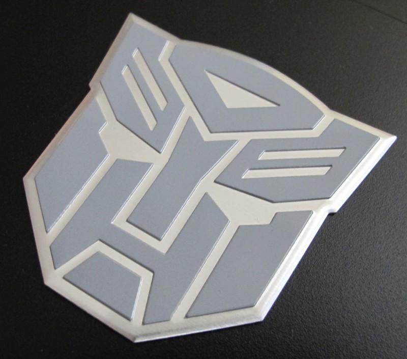 Transformers autobot auto logo aluminium grille fender emblem badge decal grey