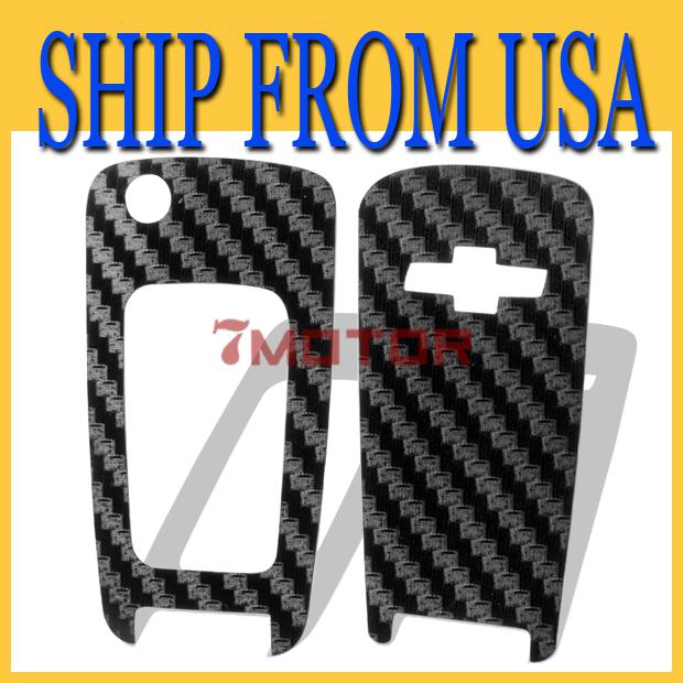 Us carbon fiber keychain protective remote key cover for chevy cruze 09 10 11 12