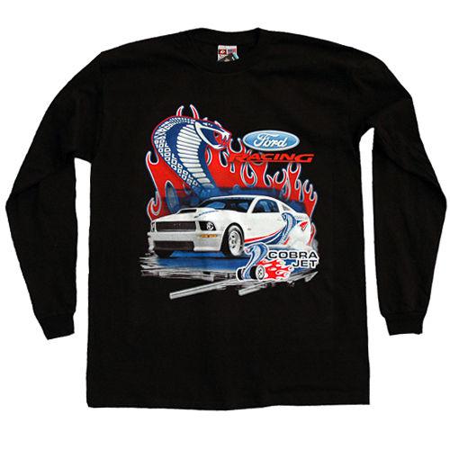 Ford racing cobra jet xl long sleeve tee shirt w/ ford racing, cobra jet logos