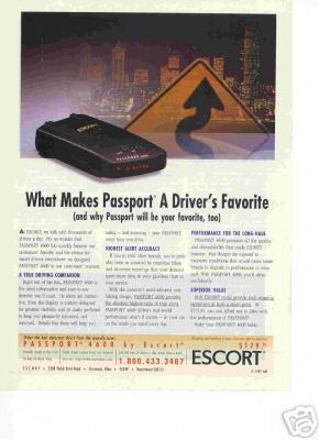 1997 escort passport radar detector original ad 