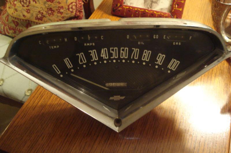 Vintage 1955 - 1959 chevy truck dash gauge instrument cluster speedometer 