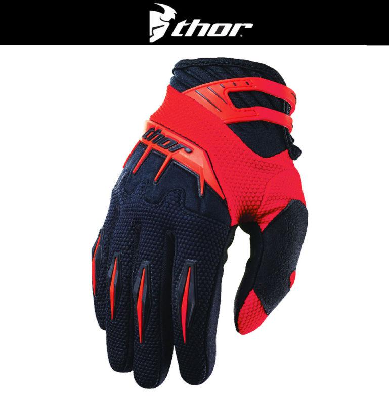Thor spectrum red black dirt bike gloves motocross mx atv 2014