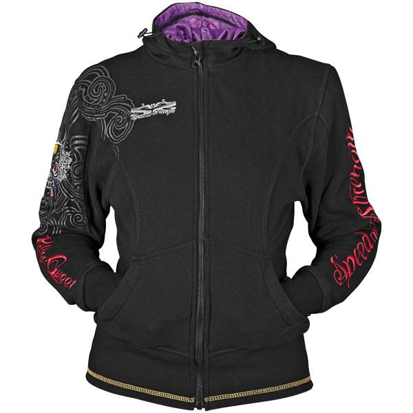 Speed and strength women's killer queen armored hoodie motorcycle jackets