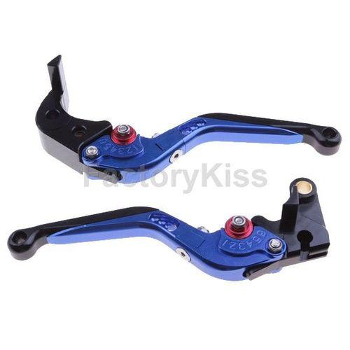 Folding foldable brake clutch levers for kawasaki zx636r / zx6rr 2005-2006 blue