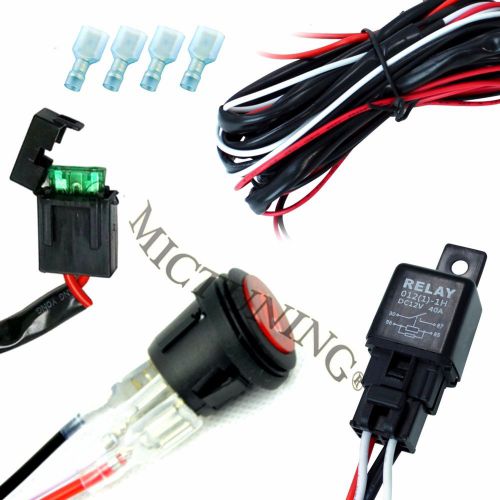 Mictuning led light  wiring harness off road 40 a relay waterproof on-off switch
