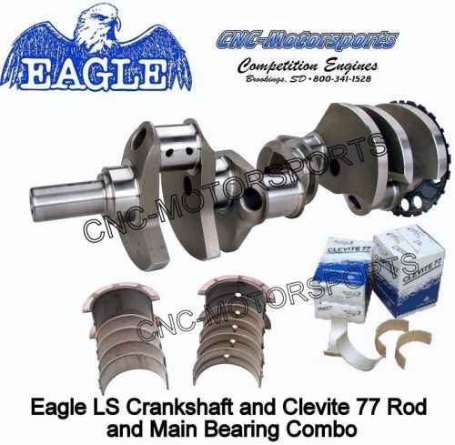 Ls1 ls2 ls3 ls6 4.000 stroke stroker crankshaft eagle 58t with clevite bearings