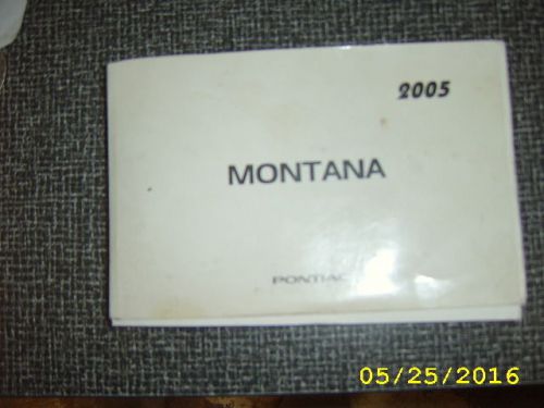 Pontiac montana 2005 owners manual