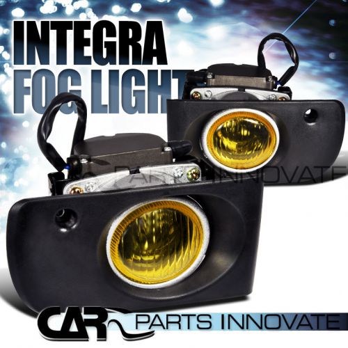Acura 94-97 integra yellow lens fog lights driving lamp+switch