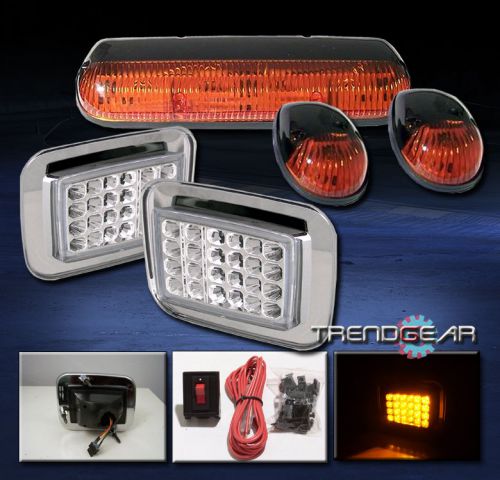 03-09 hummer h2 led corner signal+amber cab roof running lights lamp 05 06 07 08