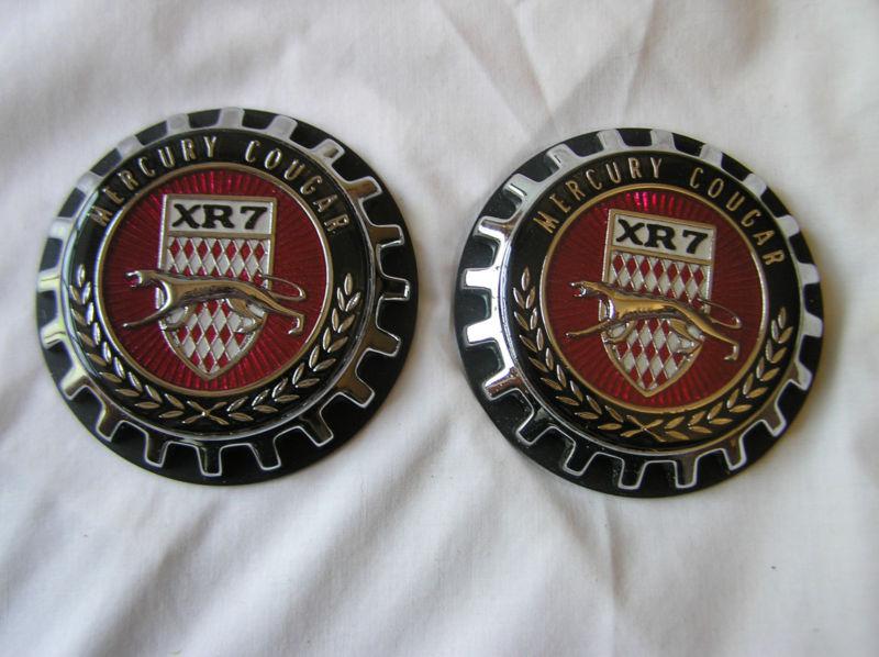 1969/70 mercury cougar pillar emblems-medallions one pair