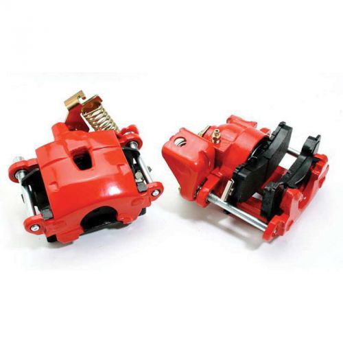 Chevy disc brake calipers, rear, red powder coated, 1955-1957