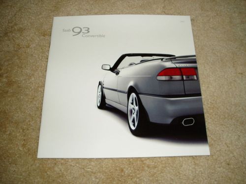 2002 saab 9-3 93 convertible se viggen sales brochure deluxe  dealer literature