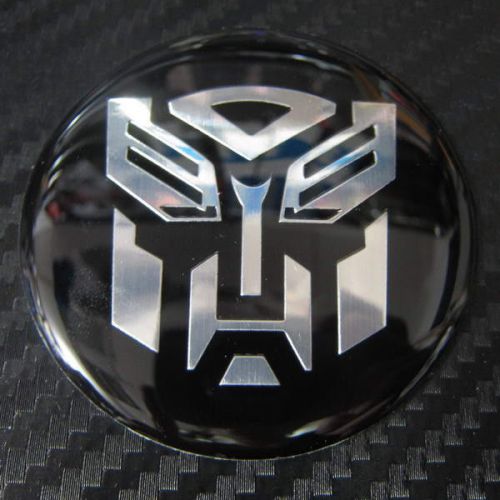 Car wheel aluminum emblem sticker badge transformers autobot 4 pcs set black