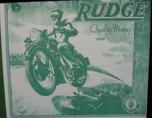 1939 rudge-whiteworth motorcycle  sales catalogue all models &amp; sidecars specs.