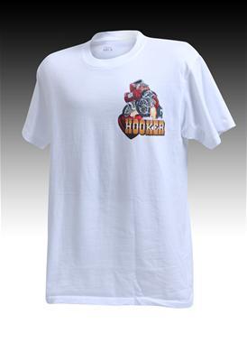Hooker headers t-shirt cotton hooker willys white men's medium each 10149-mdhkr