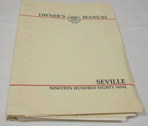 1989 cadillac seville ringed binder owner manual.good used condition / free s/h
