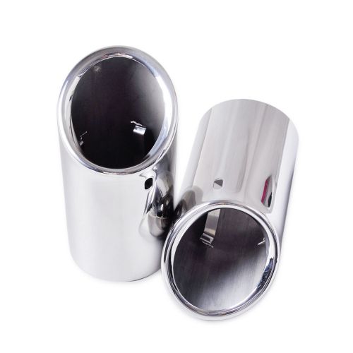 2x chrome stainless steel tail rear exhaust muffler tip pipe fit audi a5 2 door