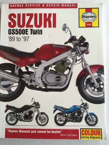 Suzuki motorcycle haynes service repair manual book gs500e twin 89 to 97 3238