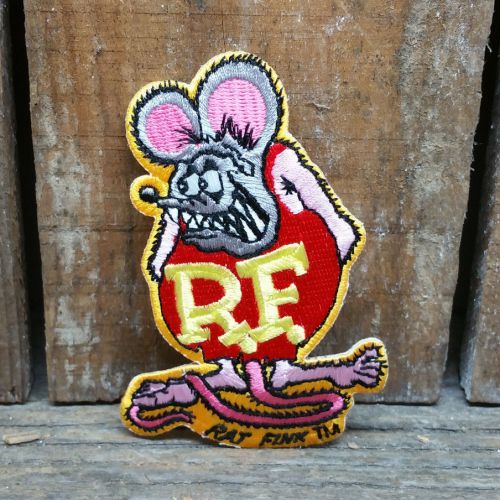Pink rat fink small patch ed roth hot rod custom gasser vtg style iron on jacket