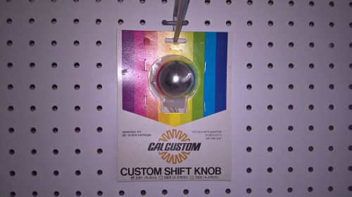 Nos vintage cal custom solid metal chrome finish shift knob w/ universal adapter