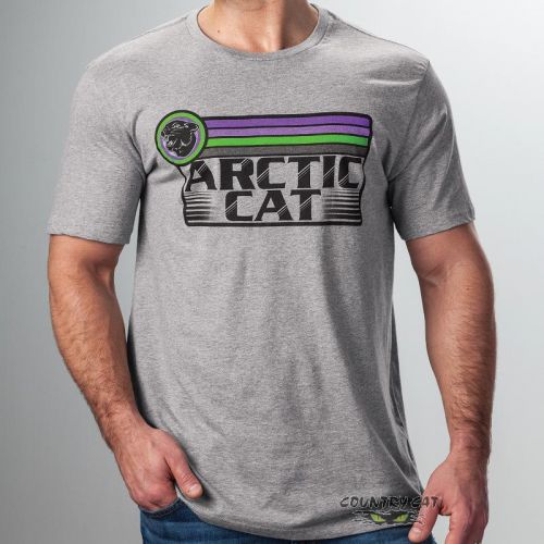 Arctic cat men&#039;s cat head retro graphic cotton t-shirt - gray - 5279-25_
