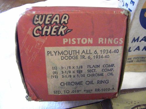 Wear chek piston rings; chrome oil ring
