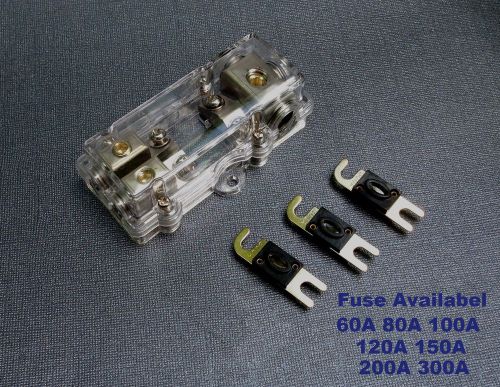 Us shipping dual mini anl fuse holder +3 free mini anl fuses 60a-300a you choose