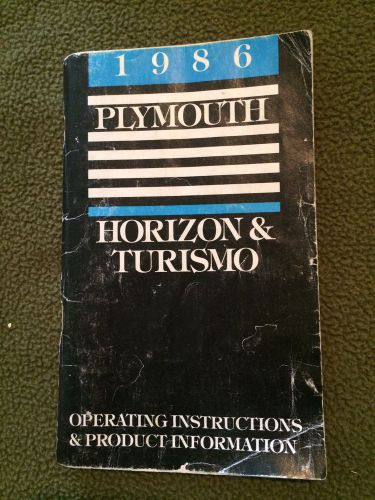 1986 plymouth horizon &amp; tourismo owners manual guide book operating instructions