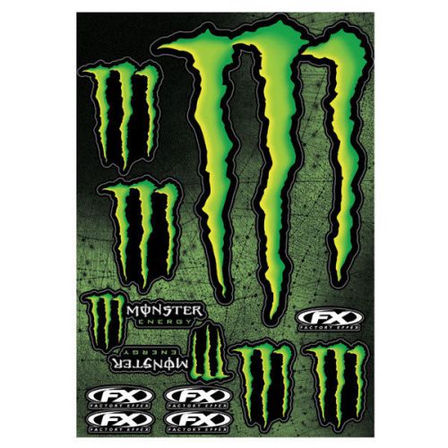 Factory effex fx monster energy drink xl sticker decal sheet black green new