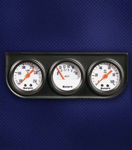 Sunpro cp8091 mini triple gauge kit - white dial