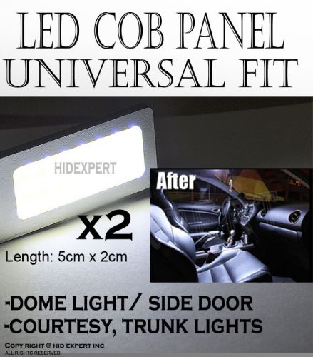 Icbeamer 2x cob led panel dome map lights 50mm white interior door lig cx8817