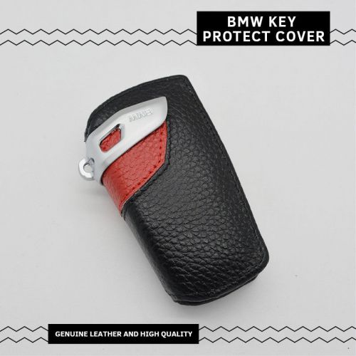 Sport line red remote leather key case fob shell protect housing cover for bmw