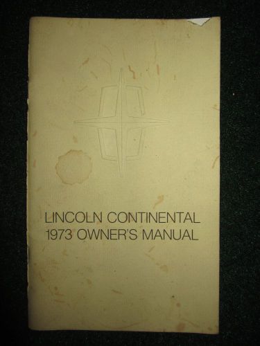 1973 lincoln continental owner&#039;s manual dealer owners