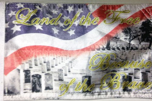 Small biker flag land of the free flag double sided motorcycle biker    6&#034; x 9&#034;