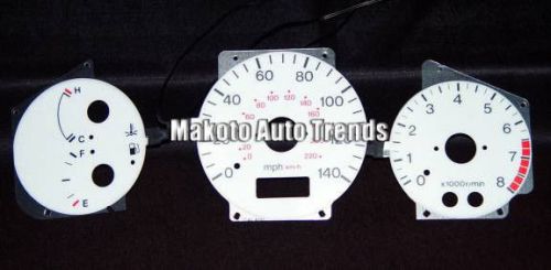 1993-2003 mazda protege 99-03 w/ tach 6 color glow gauge white face