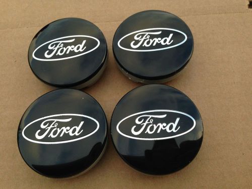 New set of 4 ford black center wheel hub caps emblem cover cap cp9c-1a096-aa