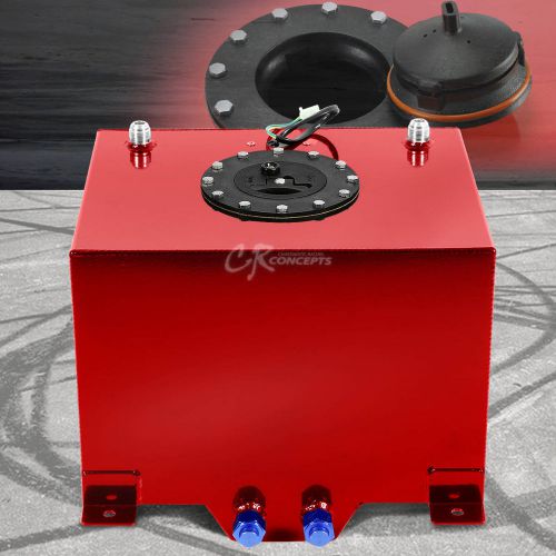 8 gallon red coated aluminum racing/drifting fuel cell gas tank+level sender
