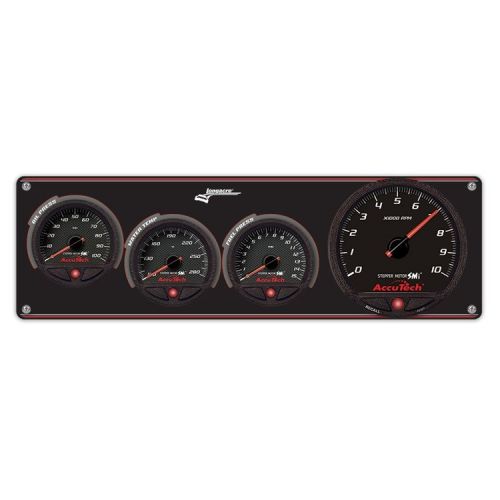 Longacre 44493 3 gauge aluminum panel with accutech wr smi gauges &amp; tach - op,wt