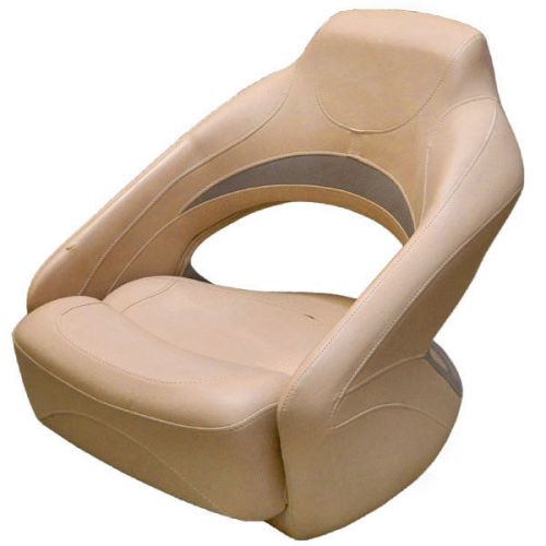Tan / taupe marine boat helm captains seat / bolster - single