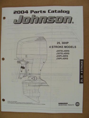 2004 omc johnson sr 25 &amp; 30 hp 4 stroke outboard motor parts catalog 5034421