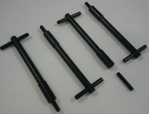 Black anodized aluminum valve cover t-bar set of 4 w/ removable 1/4&#034;-20 stud